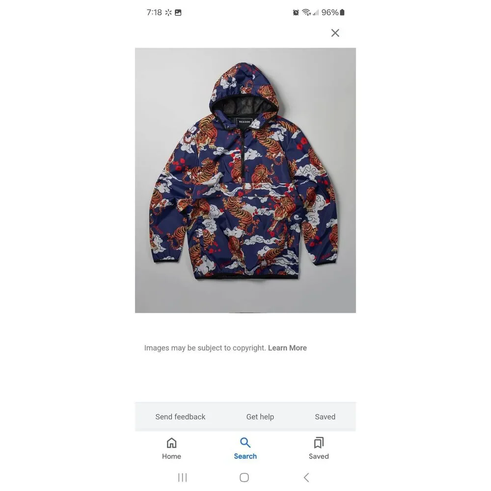New XL Reason Brand Anorak Hooded Pullover Jacket Wimdbreaker